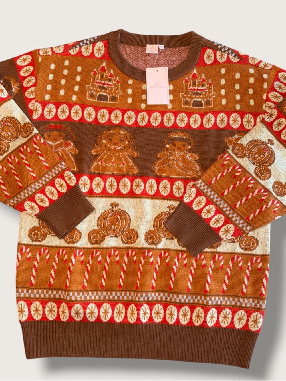 Disney Princess Gingerbread Christmas Sweater NWT - Picture 2 of 5